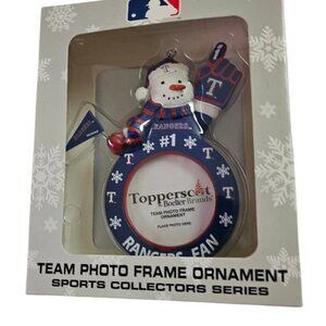 Texas Rangers Snowman Photo Frame Ornament Christmas Collectible MLB New